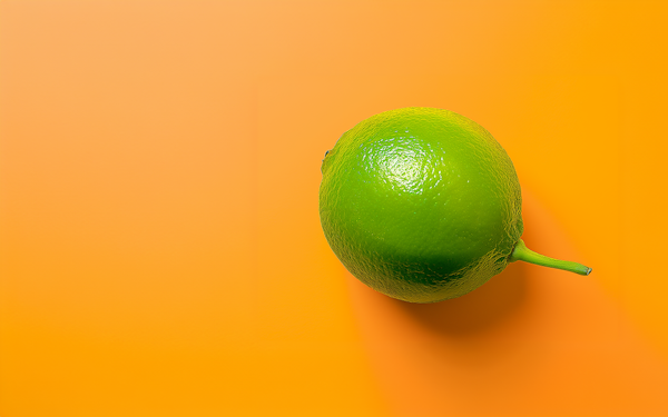 Vivid Lime on Orange Background