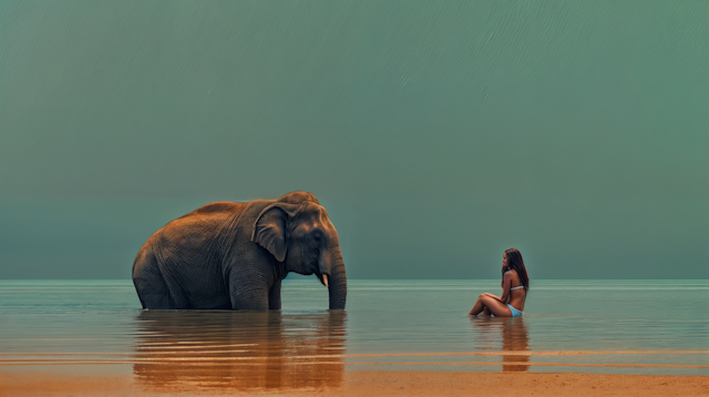 Serene Encounter with Elephant