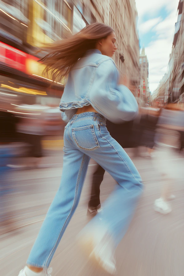 Woman Running in City