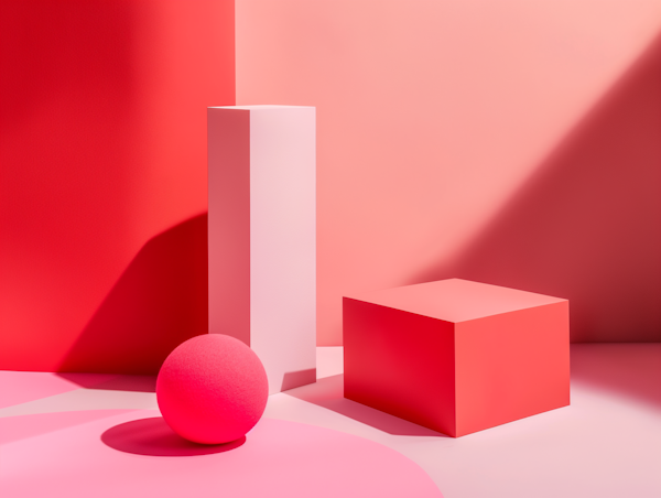 Geometric Still Life in Pink Hues