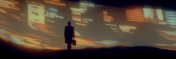 Silhouetted Figure on Hill