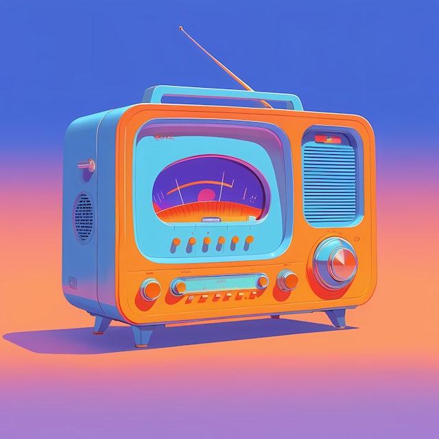 Retro Radio with Vibrant Colors