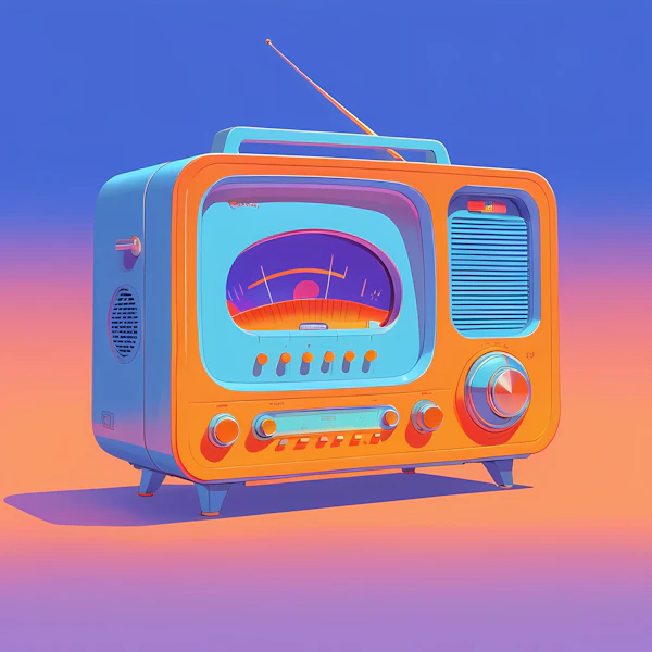 Retro Radio with Vibrant Colors