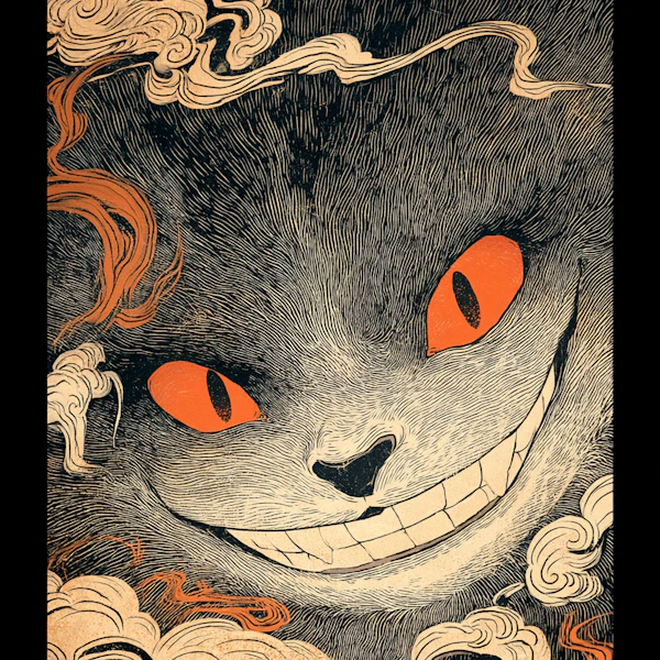 Surreal Grinning Cat