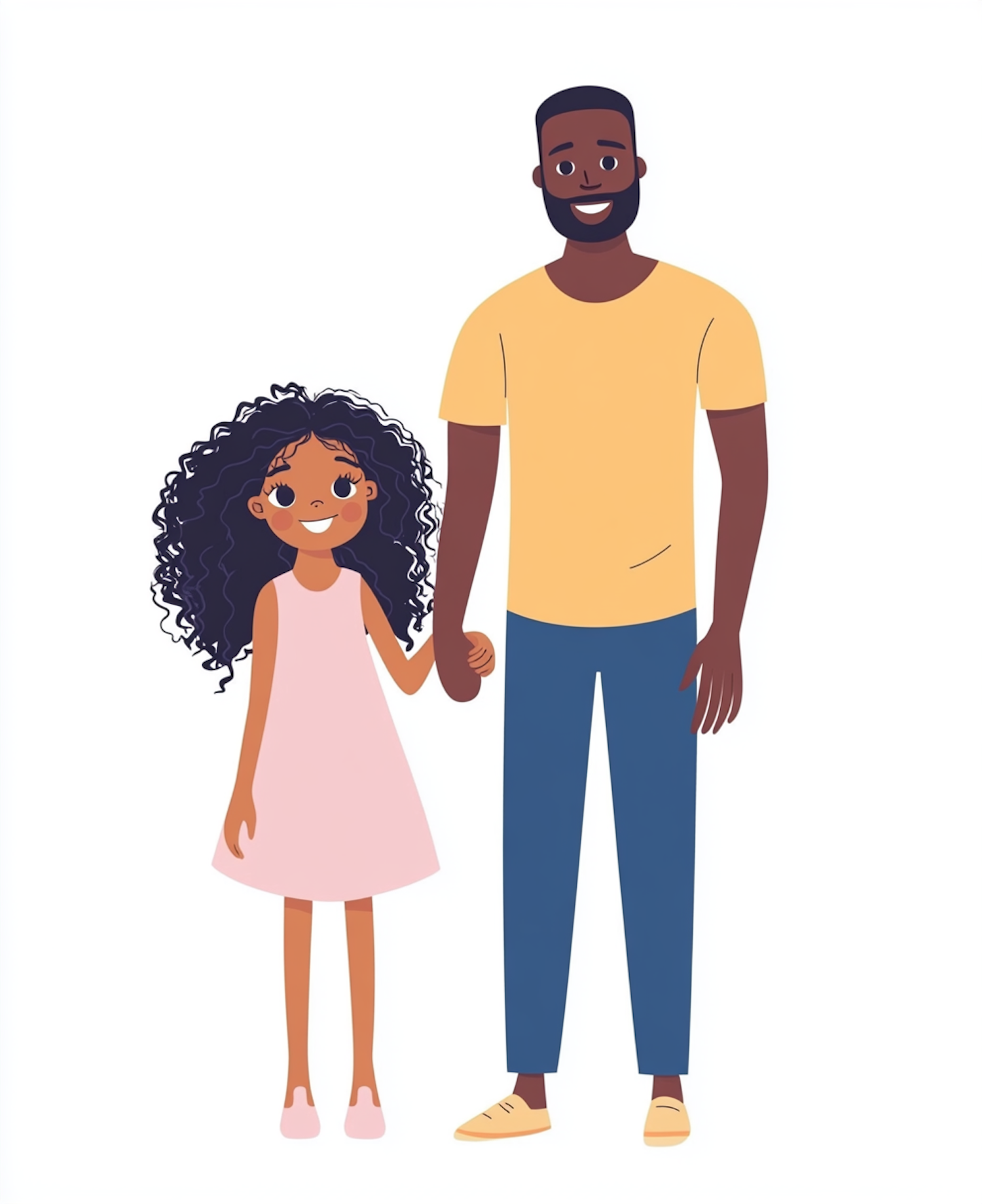 Sweet Father-Daughter Illustration