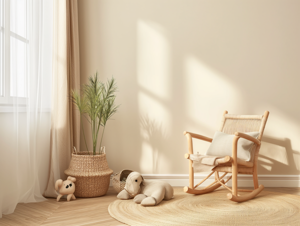 Contemporary Rocking Chair in Serene Nursery Nook