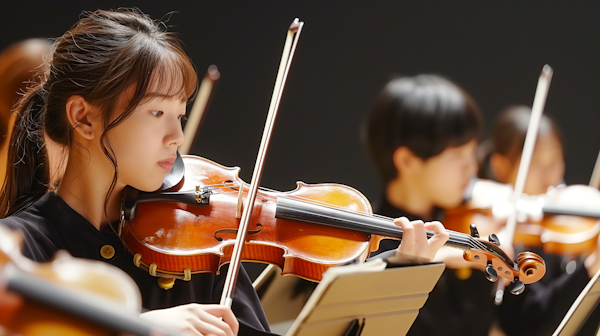 Violinist in Orchestral Performance