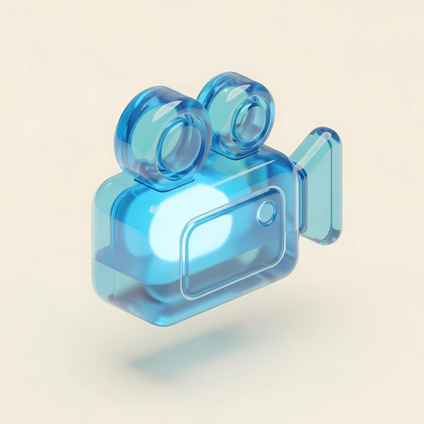 3D Blue Camera Icon