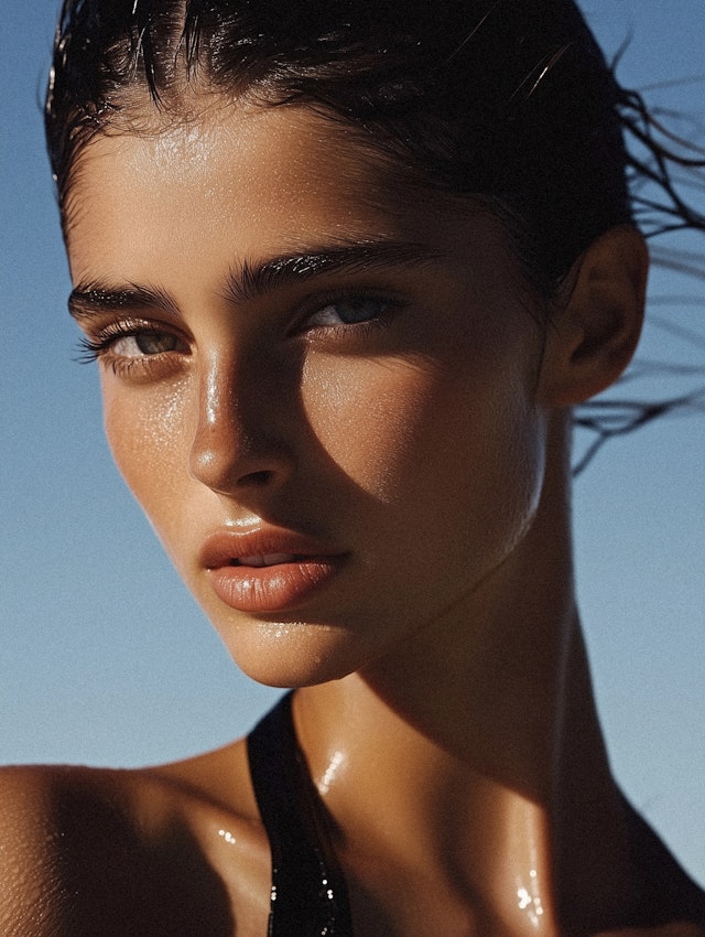 Close-up Portrait with Wet Hair