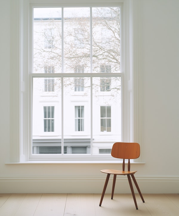 Minimalist Interior with Wooden Chair