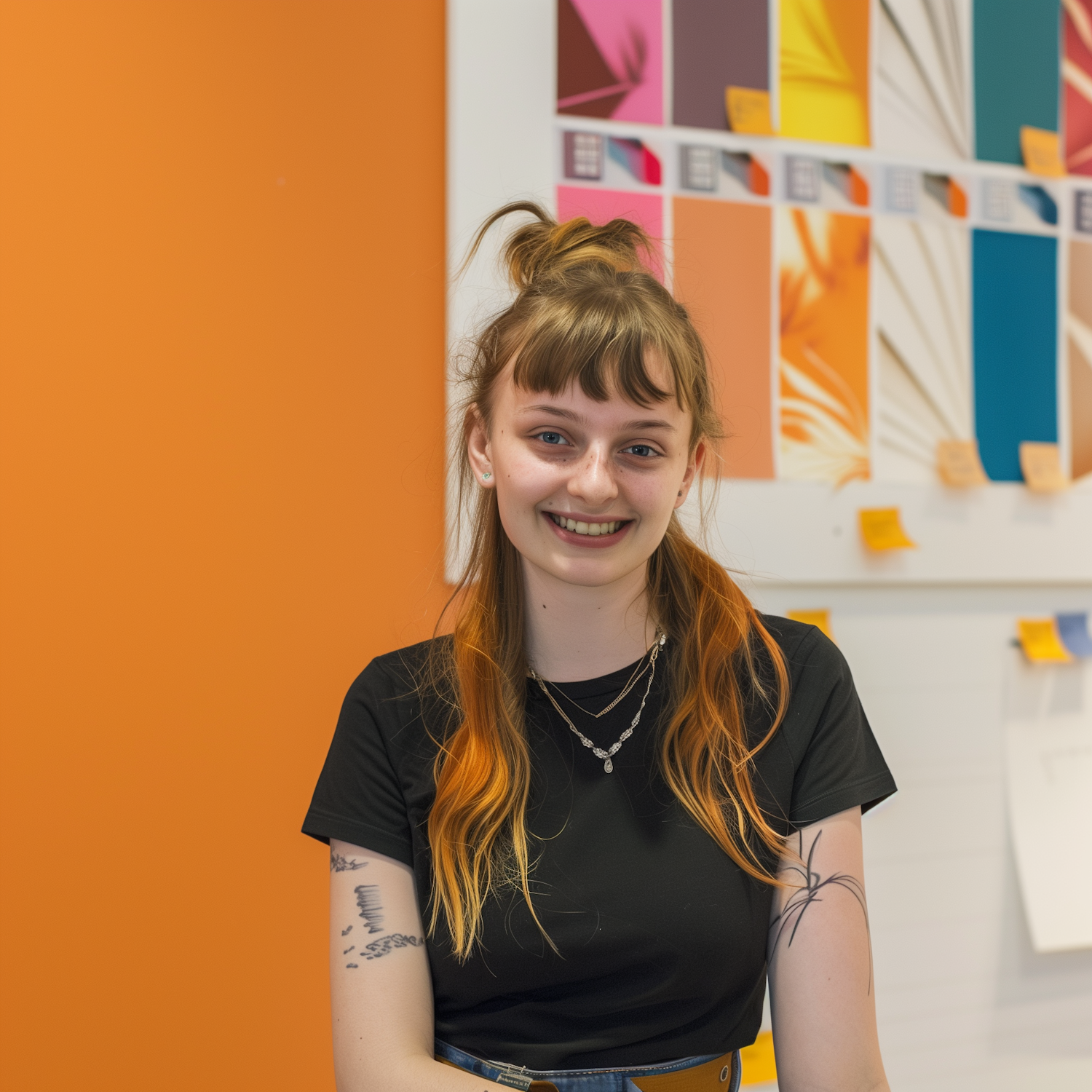 Portrait of a Young Creative Woman with Tattoos