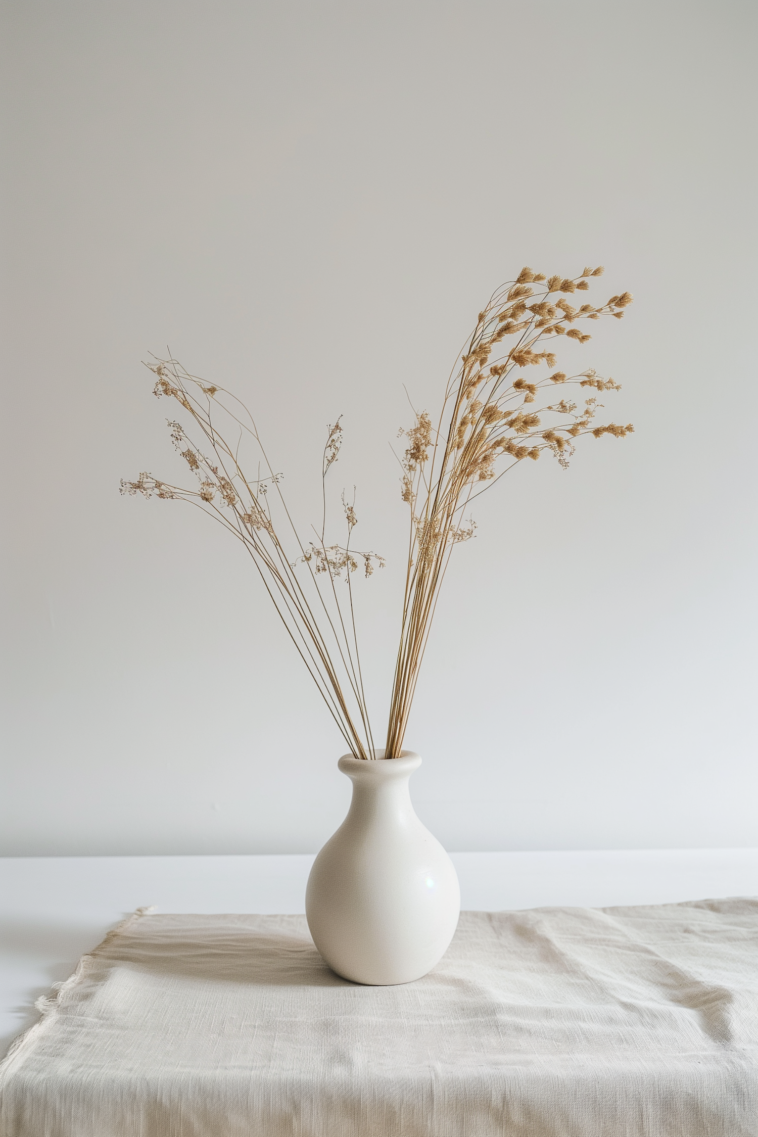 Serene Minimalist Vase with Dried Botanicals