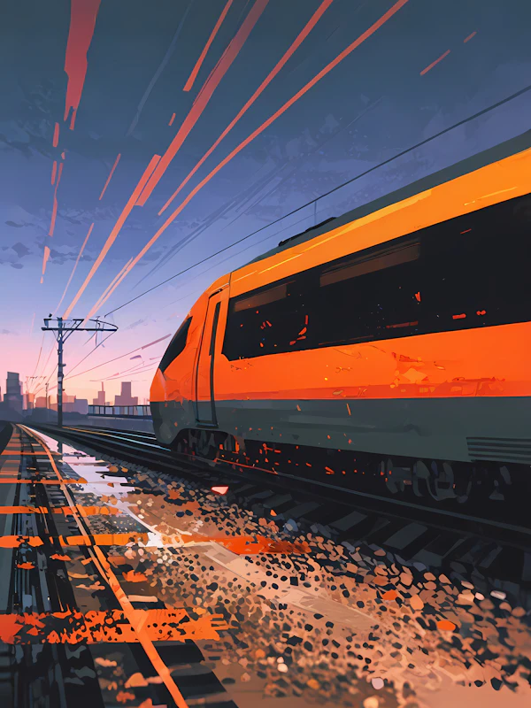 High-Speed Train Sunset