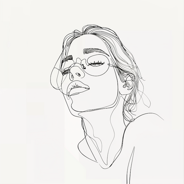 Minimalist Line Drawing of Human Subject