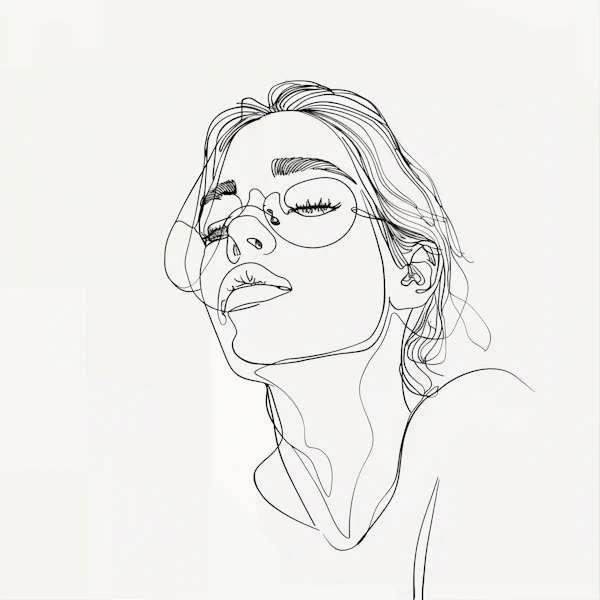 Minimalist Line Drawing of Human Subject