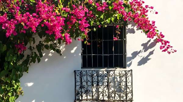 Bougainvillea Adorned Window