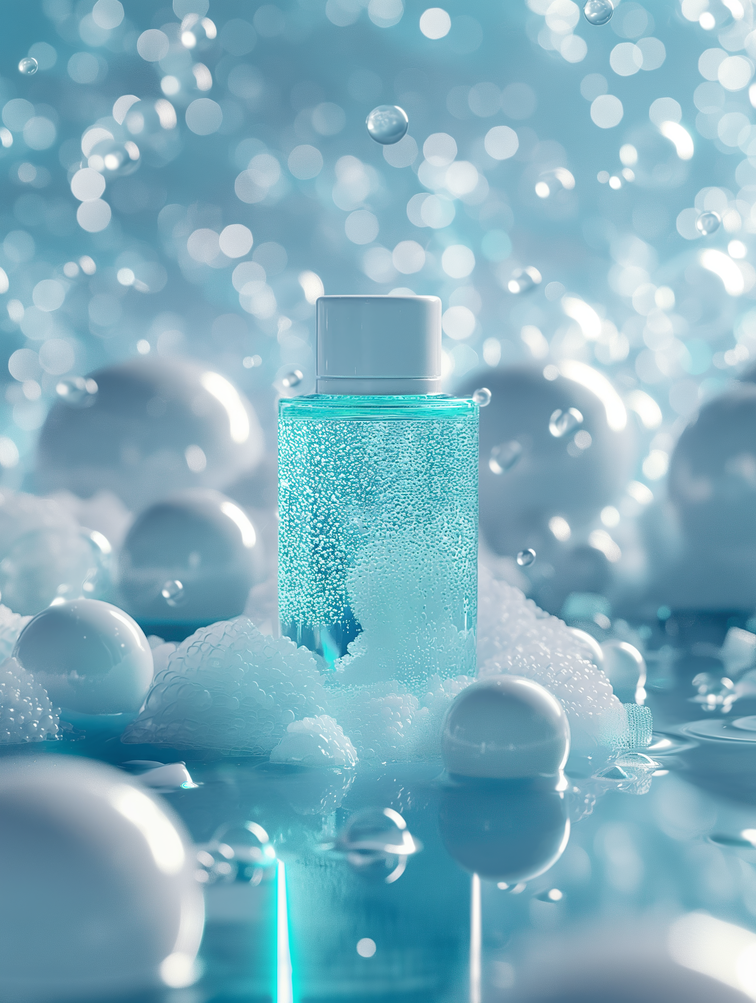 Sparkling Turquoise Liquid Bottle