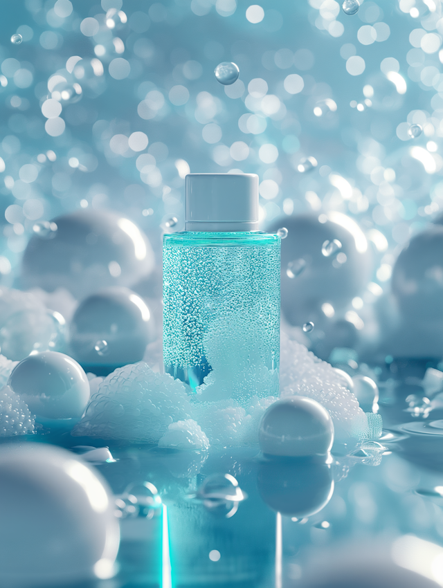 Sparkling Turquoise Liquid Bottle