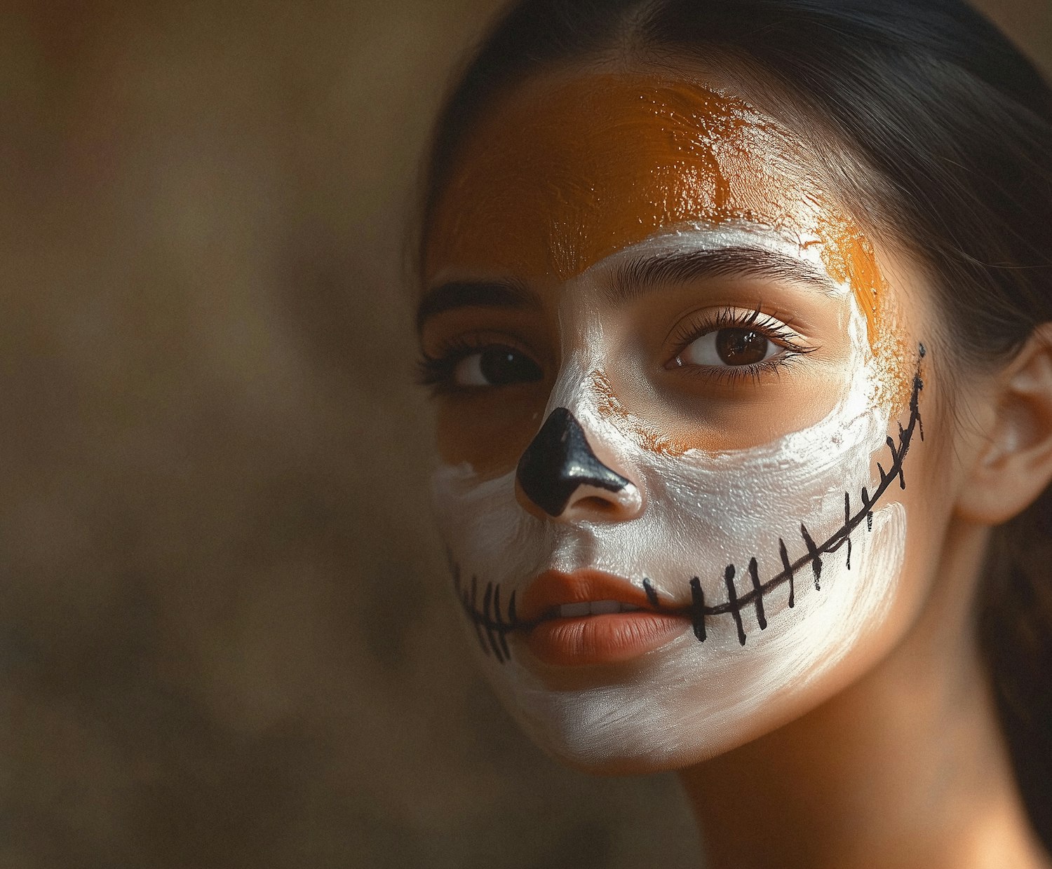 Day of the Dead Skull Makeup Close-Up