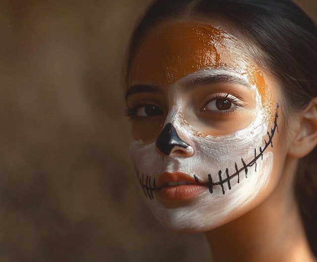 Day of the Dead Skull Makeup Close-Up