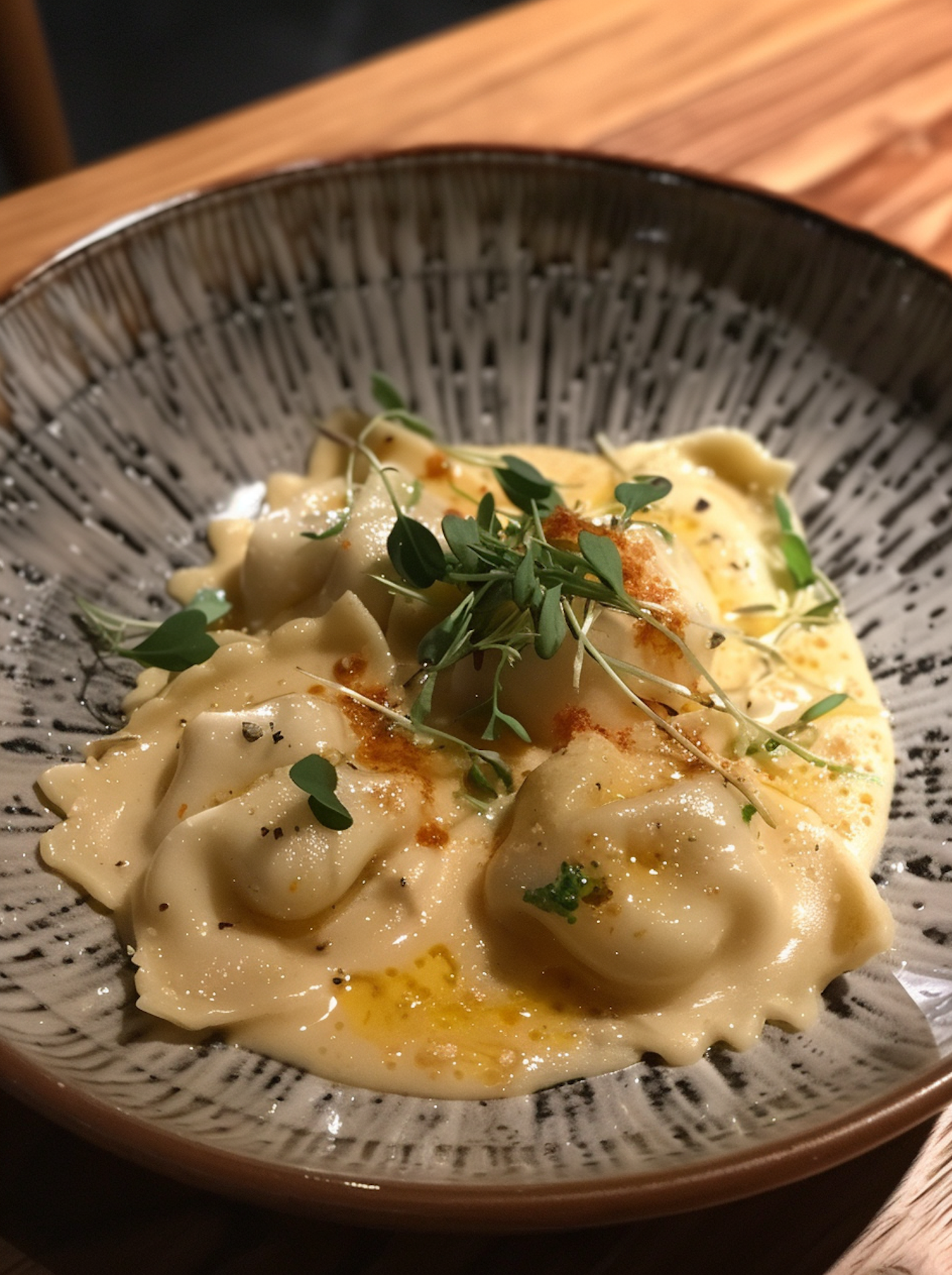 Elegant Plate of Dumplings