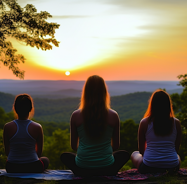 Tranquil Hilltop Sunset Meditation