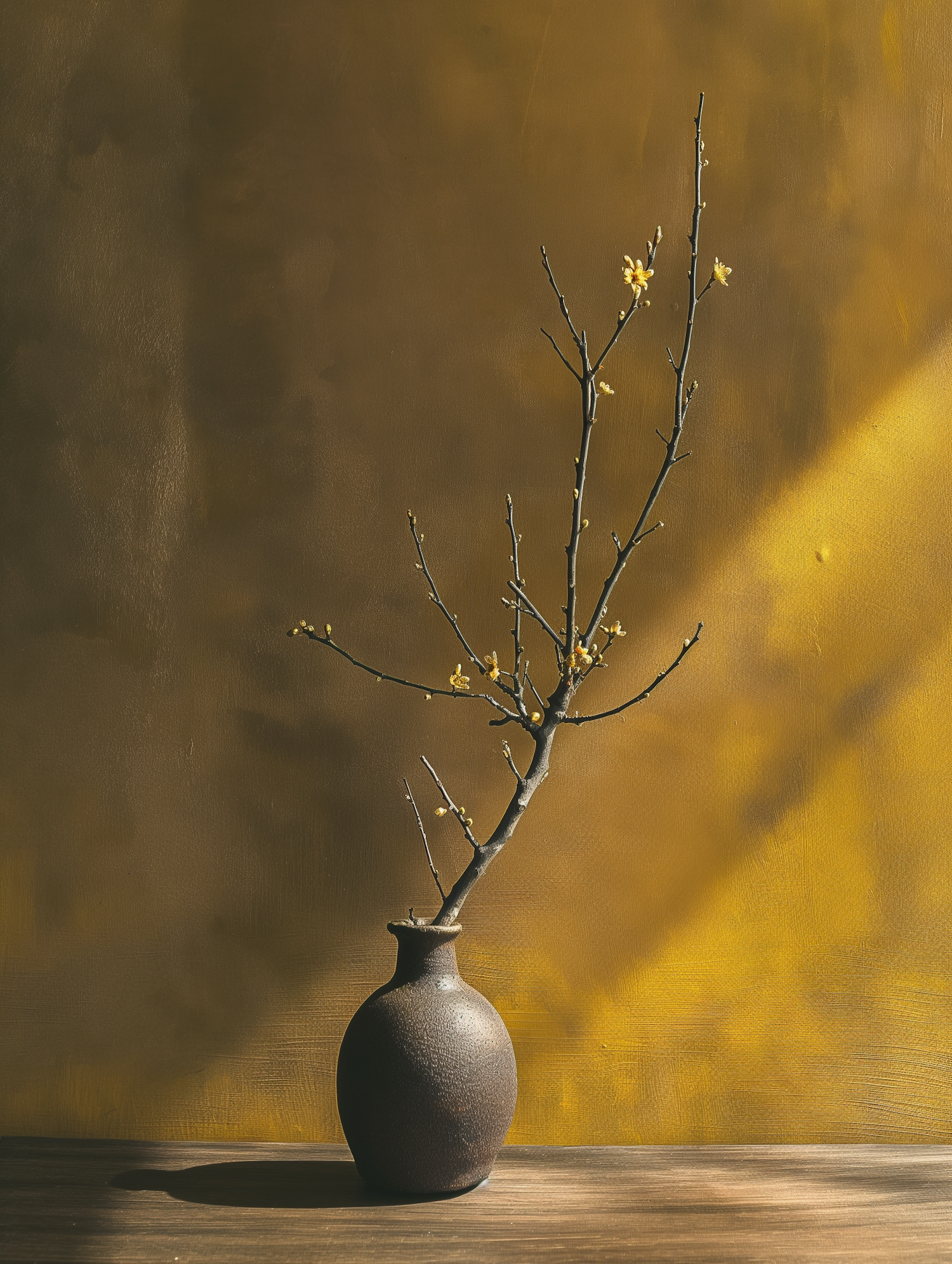 Textured Vase with Blossoming Branch