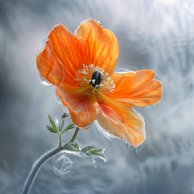 Dew-Kissed Orange Poppy