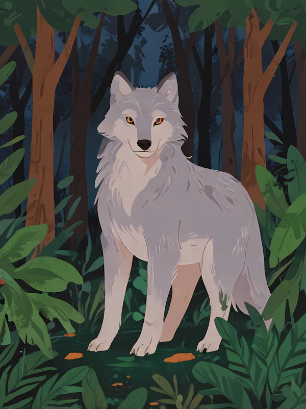 Majestic White Wolf