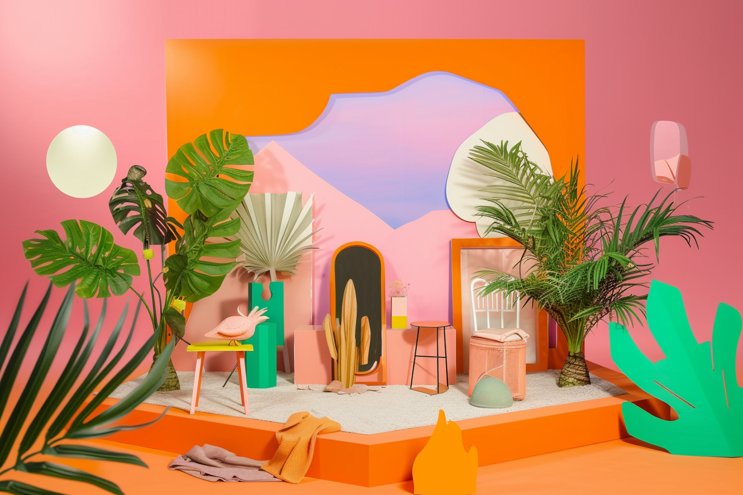 Surreal Chic: A Whimsical Fusion of Form and Hue in Modern Decor