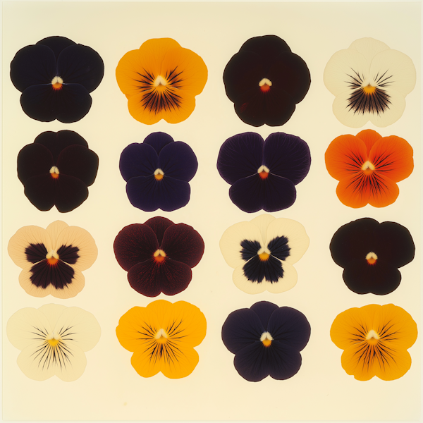 Pansy Flower Grid