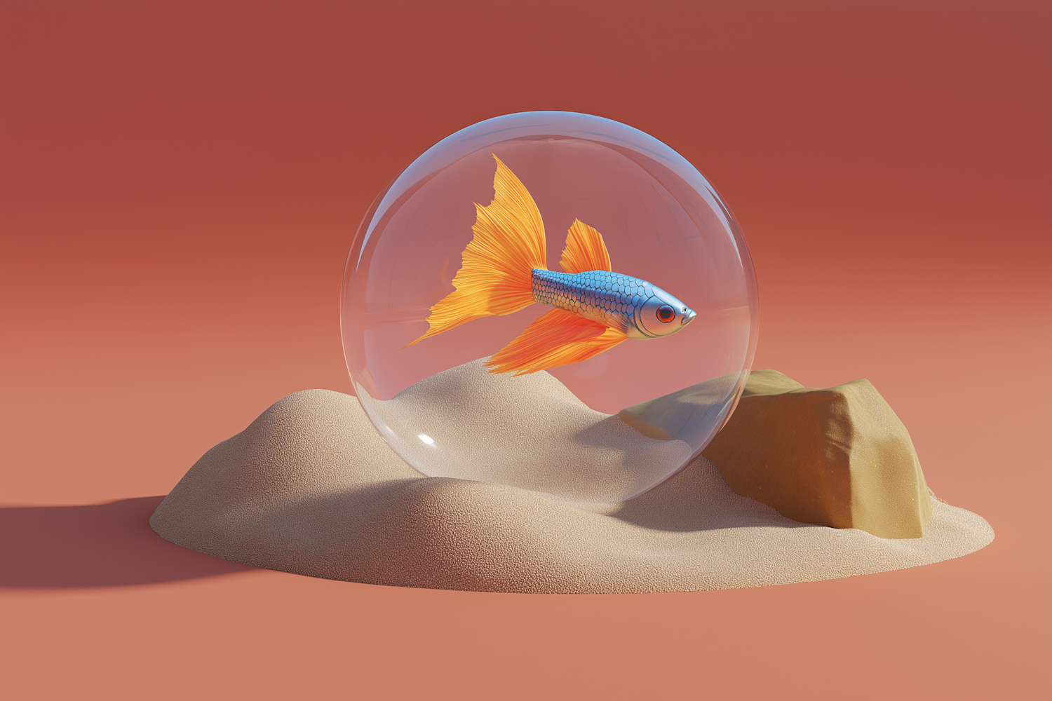 Surreal Goldfish in a Bowl