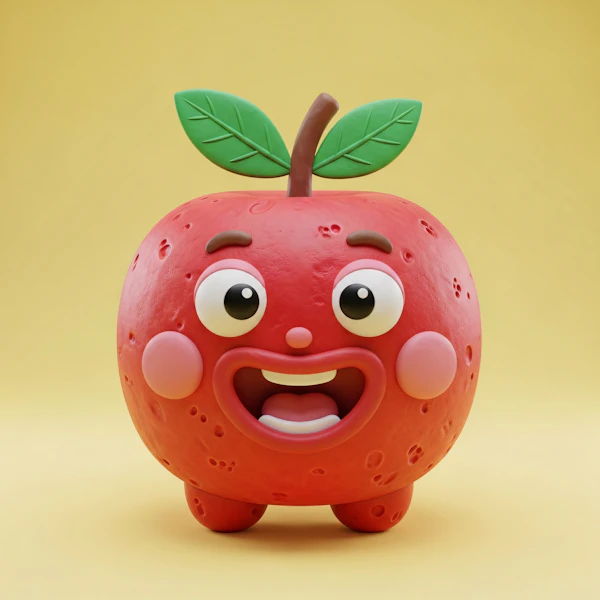 Cheerful Apple Character