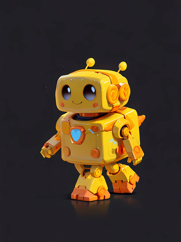 Cheerful Yellow Robot