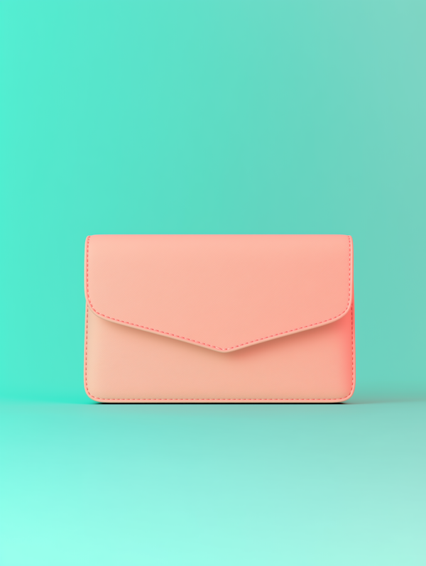 Pastel Pink Clutch on Teal Background