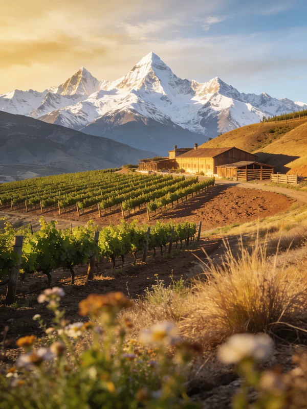 Golden Vineyard Scene
