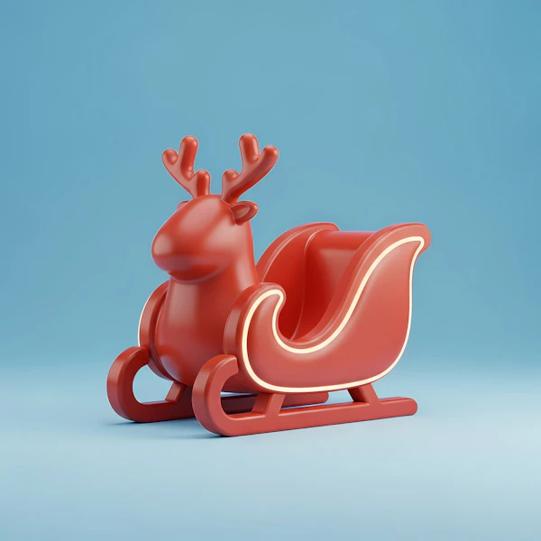 Stylized Sleigh and Reindeer