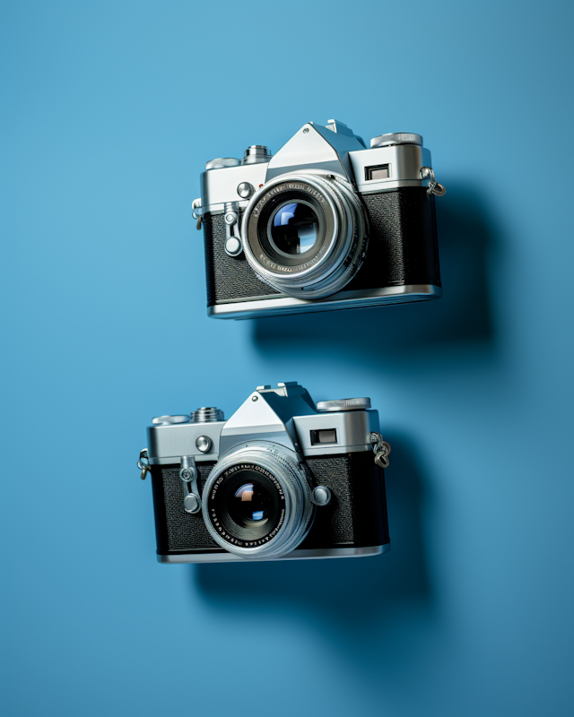 Twin Vintage Cameras in Symmetry