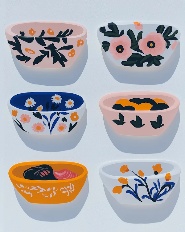 Floral Patterned Bowls