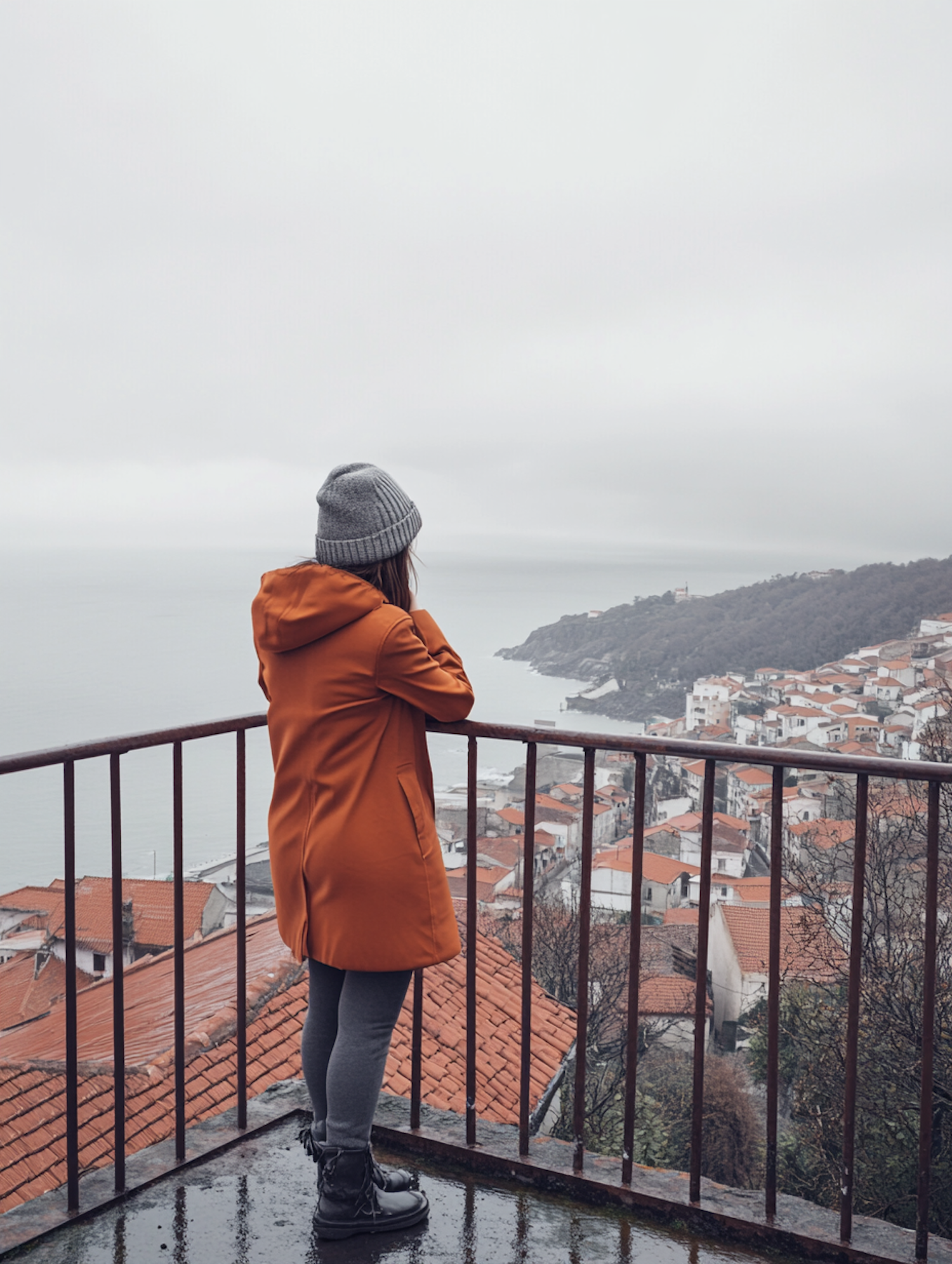 Contemplative Balcony View