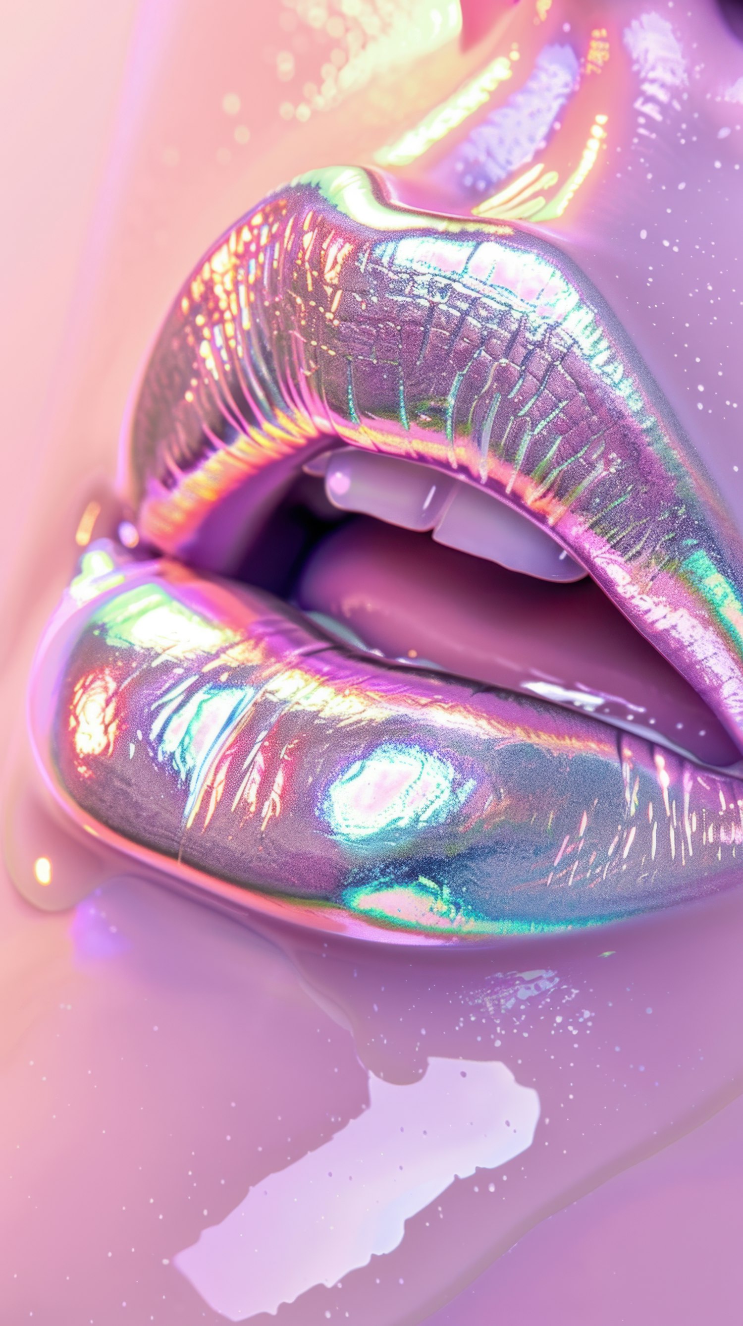 Iridescent Lips Close-Up