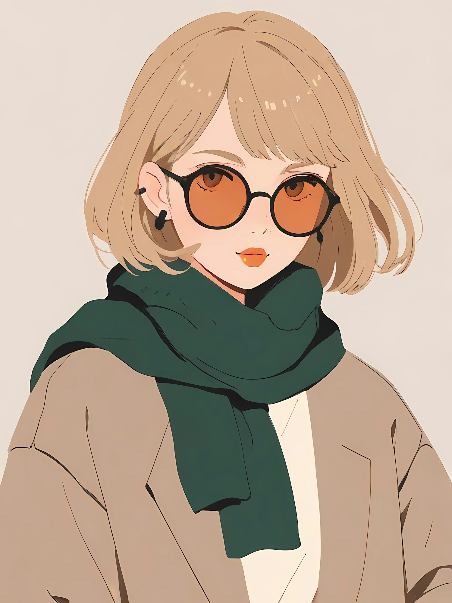 Stylized Portrait with Orange Glasses