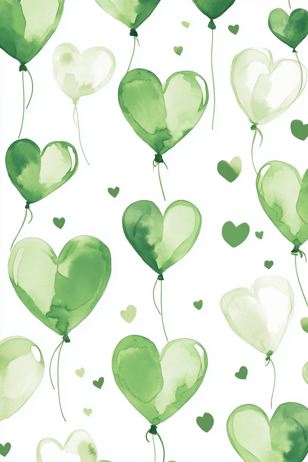 Green Heart Balloons