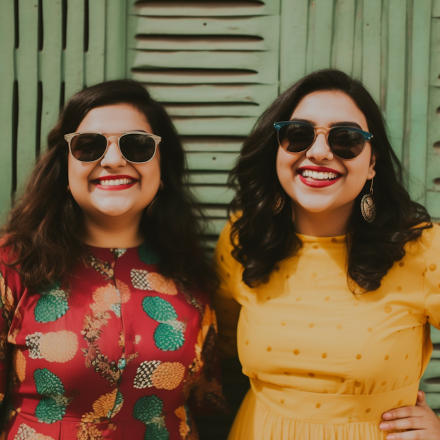 Radiant Friendship in Colorful Attire