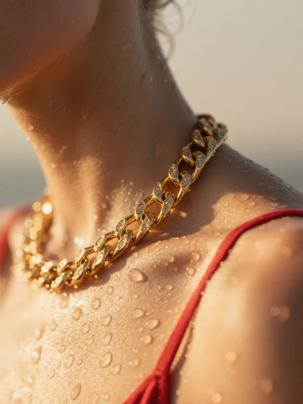 Golden Necklace Close-Up