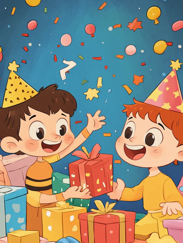 Festive Celebration with Animated Children