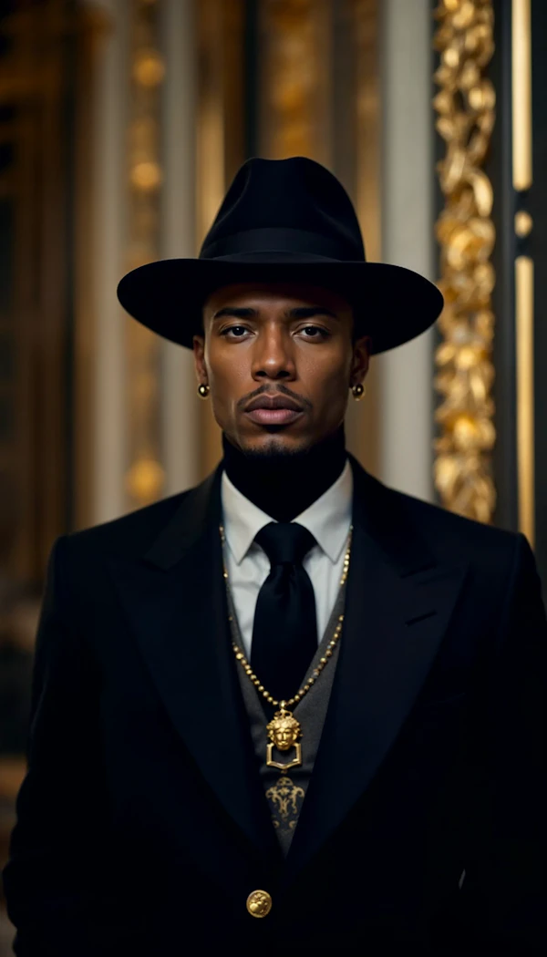 Sophisticated Man in Black Suit