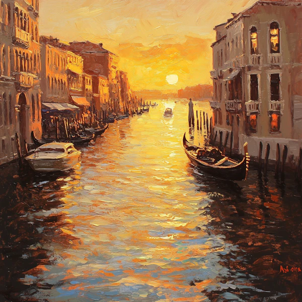 Venetian Canal Sunset