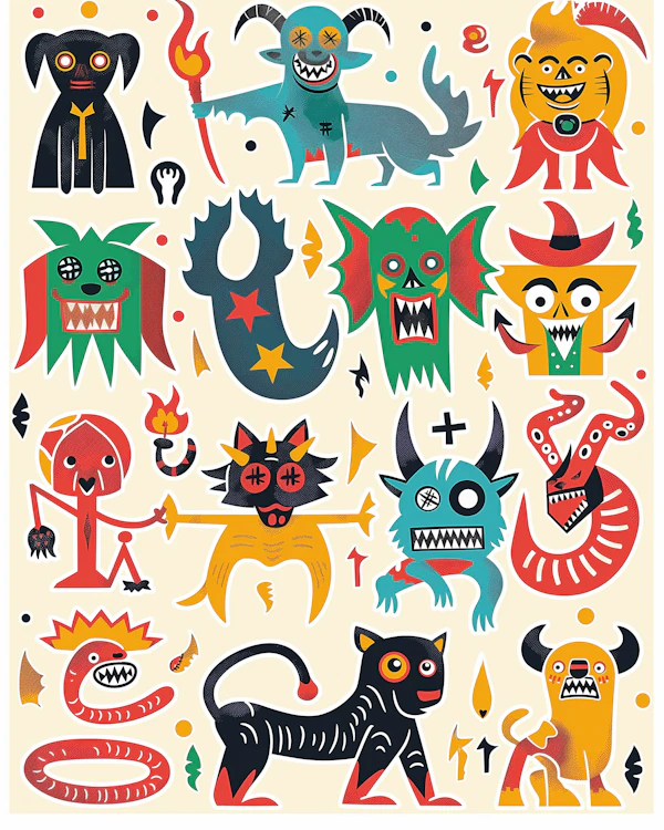 Whimsical Creatures Illustration