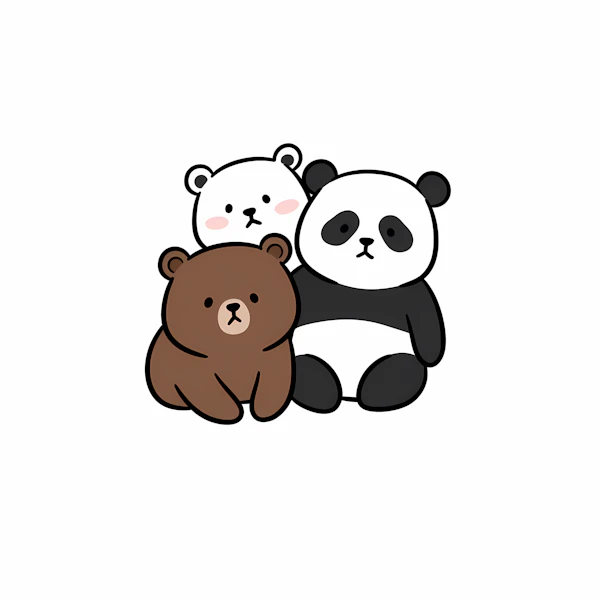 Cartoon Bear Trio